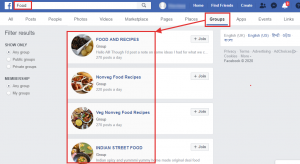 FB food groups