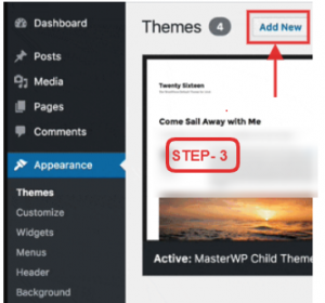 Installing Free Theme - Add new