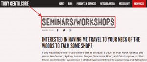 Seminar & Workshop example