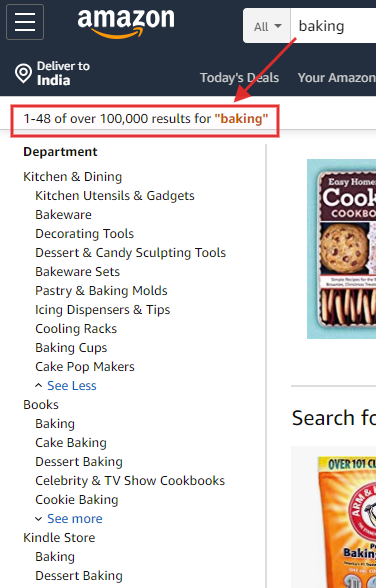 Baking related products on Amazon